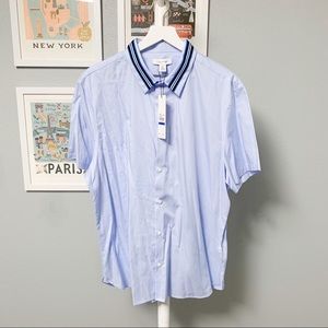NWT Calvin Klein Collar Detail Shirt Blue, XL